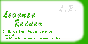 levente reider business card